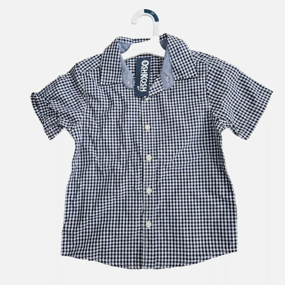 Oshkosh G'bosh plaid checkered woven shirt short sleeve